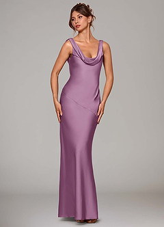Azazie Rylina Bridesmaid Dresses Wisteria Mermaid Stretch Satin Dress image3