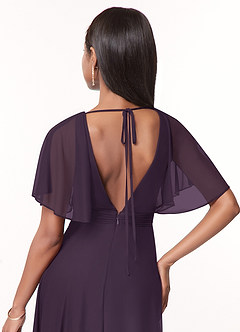 Azazie Tinsley Robes de demoiselle d'honneur Robe Trapèze en Maille Plissée Prune image4