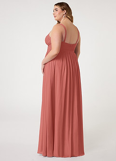 Azazie Chanel Robes de demoiselle d'honneur Robe Trapèze en Mousseline de soie Plissée Antique Rose image9