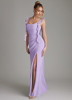 Azazie Jessamine Bridesmaid Dresses Lilac Mermaid Corset Chiffon Dress image6