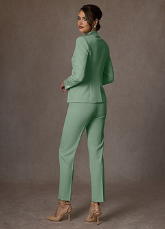 front Whitney Matcha Structured Stretch Full Length Dress Pants