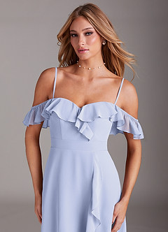 Azazie Lyra Bridesmaid Dresses Lavender A-Line Chiffon Convertible Dress image2