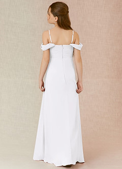Azazie Kaitlynn A-Line Off the Shoulder Chiffon Floor-Length Junior Bridesmaid Dress image2