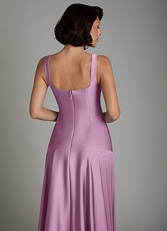 Azazie Reina Bridesmaid Dresses Wisteria A-Line Pleated Stretch Satin Dress image4