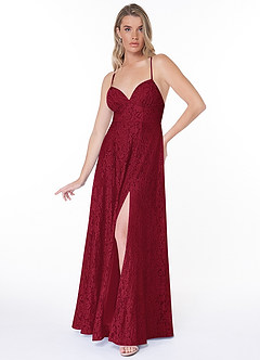 Azazie Dellana Bridesmaid Dresses A-Line Lace Floor-Length Dress image6