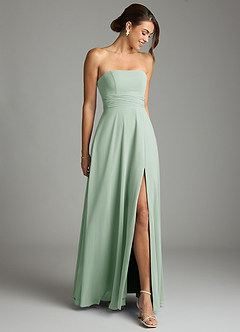 Azazie Tamira Suknie dla druhen Linia A Pofałdowany Szyfon Do ziemi Sukienka image2