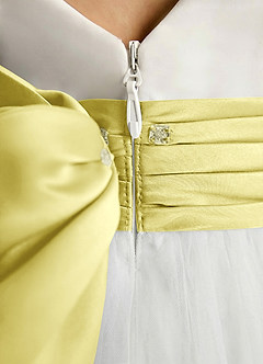 Azazie Sosie Sukienki dla dziewczynek sypiących kwiaty Linia A Pofałdowany Tiul Długość do kolan Sukienka image5