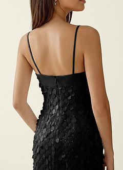 Mentino Black 3D Flower Lace Prom Dress image6
