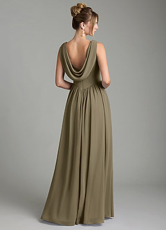 Azazie Novi Bridesmaid Dresses Willow Green A-Line Pleated Chiffon Dress image5