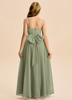 Azazie Bear Junior Pistachio A-Line Pleated Chiffon Dress image2