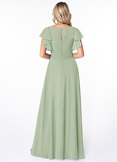 Azazie Lily Final Sale Empire Pleated Chiffon Floor-Length Dress image3