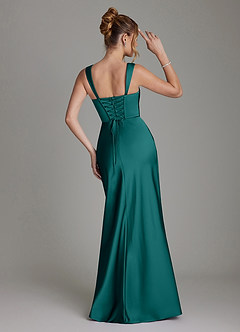 Azazie Agustina Brudepigekjoler Havfrue Korset Stræk satin Gulv-længde Kjole image2