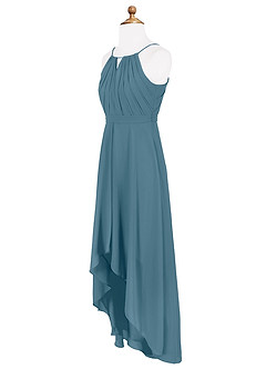 Azazie Oaklynn Junior Robe Trapèze en Mousseline de soie Plissée Bermude image8