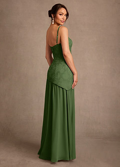 Azazie Flossie Mother of the Bride Dresses Olive A-Line Pleated Chiffon Dress image5