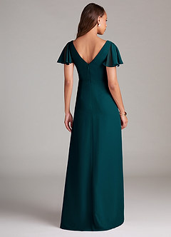 Azazie Soren Bridesmaid Dresses Pine A-Line Ruched Chiffon Dress image2