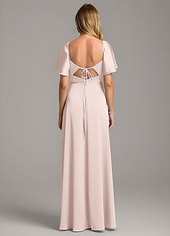 Azazie Chloe Bridesmaid Dresses Blushing Pink A-Line Sweetheart Neckline Stretch Satin Dress image3