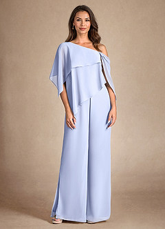 Azazie Halima Abiti per la Madre della Sposa Abito Tuta Pantaloni in Chiffon Spacco Laterale Ghiaccio image7