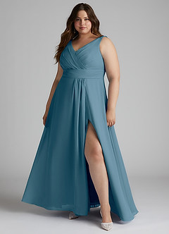 Azazie Karina Bridesmaid Dresses Bermuda A-Line Pleated Chiffon Dress image6