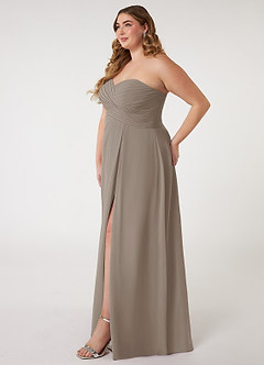 Azazie Arabella Allure Abiti da Damigella Abito Convertibile A-Line in Chiffon Scollo a Cuore Taupe image16