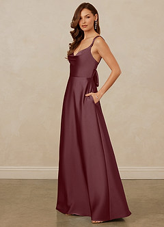 Christian Siriano Bridal for Azazie 1001 Bridesmaid Dresses Sangria A-Line Sweetheart Neckline Stretch Satin Dress image11