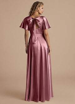 Azazie Kimber Bridesmaid Dresses Vintage Mauve A-Line Ruched Metallic Satin Dress image4