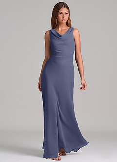 Azazie Nerine Brudtärnklänningar Klä av A-Linje i Chiffong Plisserad Stormig image1