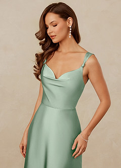 Christian Siriano Bridal for Azazie 1001 Bridesmaid Dresses Agave A-Line Sweetheart Neckline Stretch Satin Dress image6