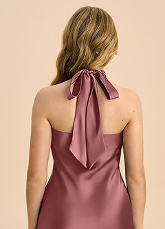 Azazie Chickie Junior Robe Fourreau en Satin extensible Plissée Améthyste image6