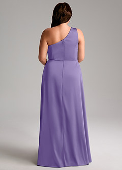 Azazie Brooke Bridesmaid Dresses Tahiti A-Line One Shoulder Stretch Satin Dress image10