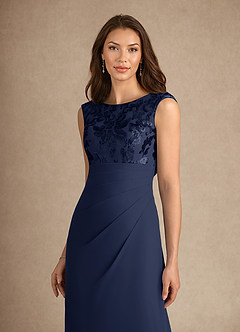 Azazie Henderson Mother of the Bride Dresses Dark Navy A-Line Sequins Dress image6