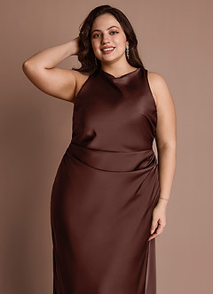 Evadne Mocha Coco Open Back Dress image3