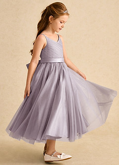 Azazie Patootie Flower Girl Dresses Dusk A-Line Spaghetti Strap Tulle Dress image4
