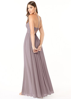 Azazie Aaida Bridesmaid Dresses Dusk A-Line Corset Chiffon Dress image5