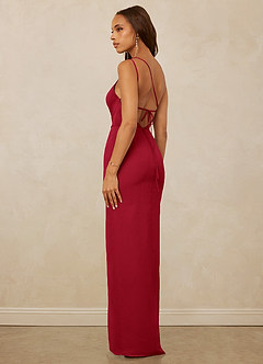 Christian Siriano Bridal for Azazie 1003 Bridesmaid Dresses Scarlet Sheath One Shoulder Chiffon Dress image7