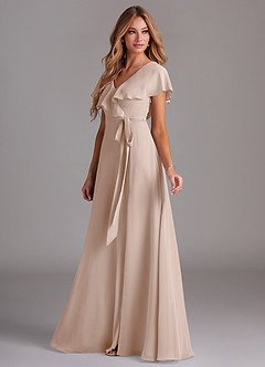 Azazie Lainey Bridesmaid Dresses English Rose A-Line with Pockets Chiffon Dress image5
