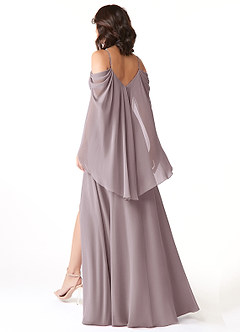 Azazie Cienna Bridesmaid Dresses Dusk A-Line Off the Shoulder Chiffon Dress image5