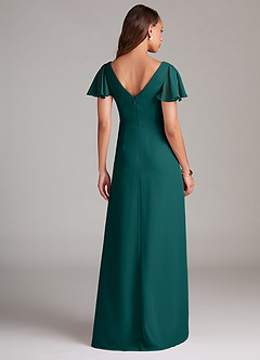 Azazie Soren Bridesmaid Dresses Peacock A-Line Ruched Chiffon Dress image2