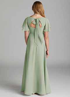 Azazie Kimber Junior Dusty Sage A-Line Pleated Chiffon Dress image2