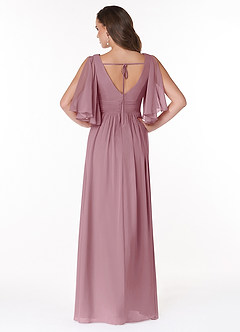 Azazie Temeka Bridesmaid Dresses Vintage Mauve A-Line Ruched Chiffon Dress image2