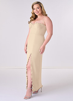 Barbie ♥ Azazie Bridesmaid Dresses Champagne Sheath Corset Chiffon Dress image9
