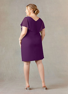 Azazie Julia Mother of the Bride Dresses Grape Sheath V-Neck Pleated Chiffon Dress image9