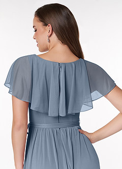 Azazie Jael Robes de demoiselle d'honneur Robe Trapèze en Maille Col en V Violet Crépusculaire image6