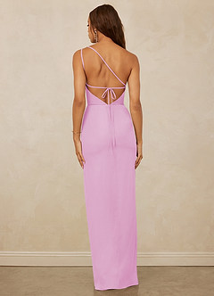 Christian Siriano Bridal for Azazie 1003 Bridesmaid Dresses Candy Pink Sheath One Shoulder Chiffon Dress image2