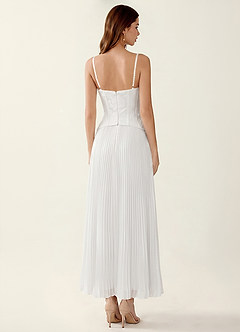 Isolde White Lace A-line Corset Maxi Dress image2