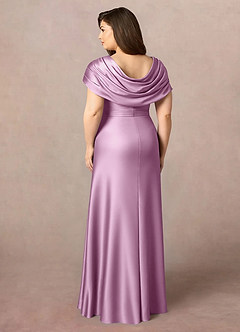 Azazie Branford Abiti per la Madre della Sposa Abito A-Line in Raso Elasticizzato Plissettato Glicine image10