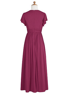 Azazie Mosley Junior Mulberry A-Line Ruched Mesh Dress image8