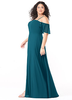 Azazie Sue Bridesmaid Dresses Ink Blue A-Line Off the Shoulder Chiffon Convertible Dress image9