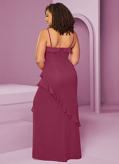 Barbie ♥ Azazie Bridesmaid Dresses Mulberry Sheath Chiffon Dress image2
