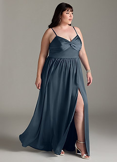 Azazie Zeya Brautjungfernkleider A-Linie Plissee Stretch-Satin Kleid Zwielichtviolett image12
