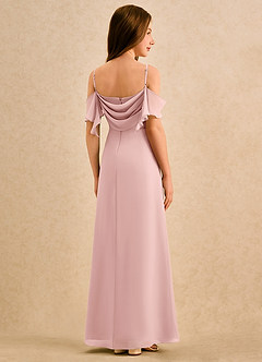 Azazie Pippy Girls Formal Flower Girl Dresses Powder Pink A-Line Sweetheart Neckline Chiffon Dress image6